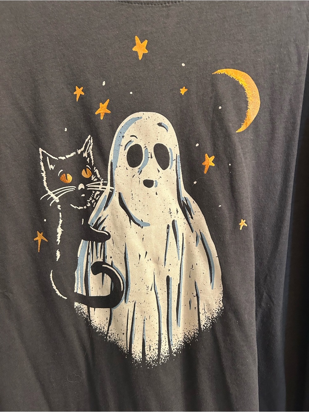 Torrid Gray Halloween Ghost & Cat Graphic Tee - Picture 2 of 2